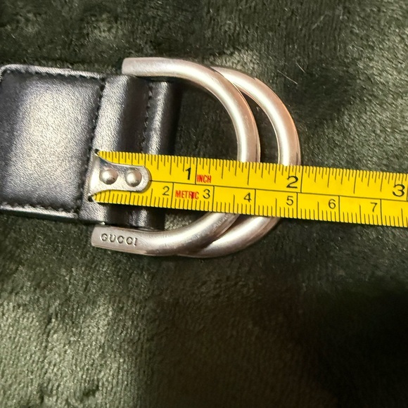 Gucci d ring belt black and grey. Leather and stainless. Like new. - Picture 7 of 8